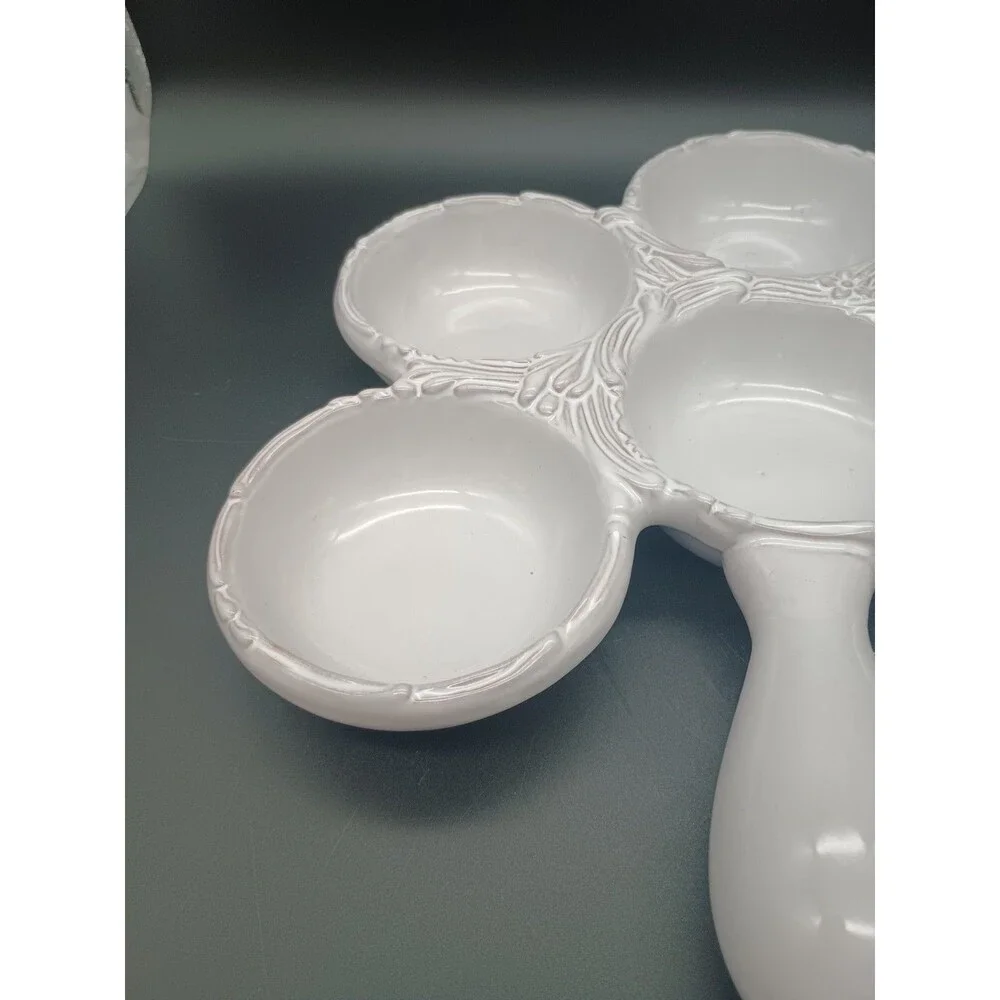 Style Eyes Baum Brothers Embossed Whiteware Baking Dish With 6 Round Cups